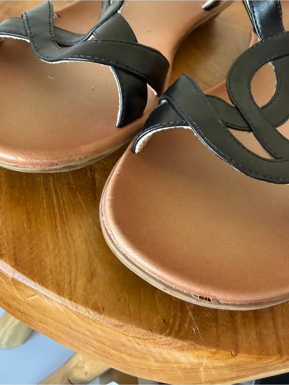 SOUL Naturalizer Woman’s Sandals Black Sz 10 Solo Ankle Strap Leather .